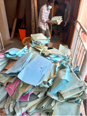 The store where decades of old Faculty of Economics scripts and files were cleared from before sorting began